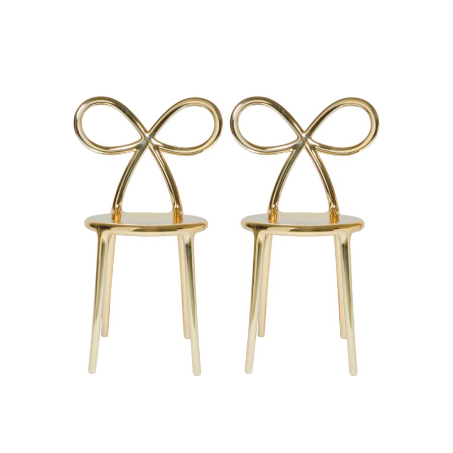 Qeeboo Ribbon Chair Metal Finish Set Di 2 Sedie | 20 disponibili Online